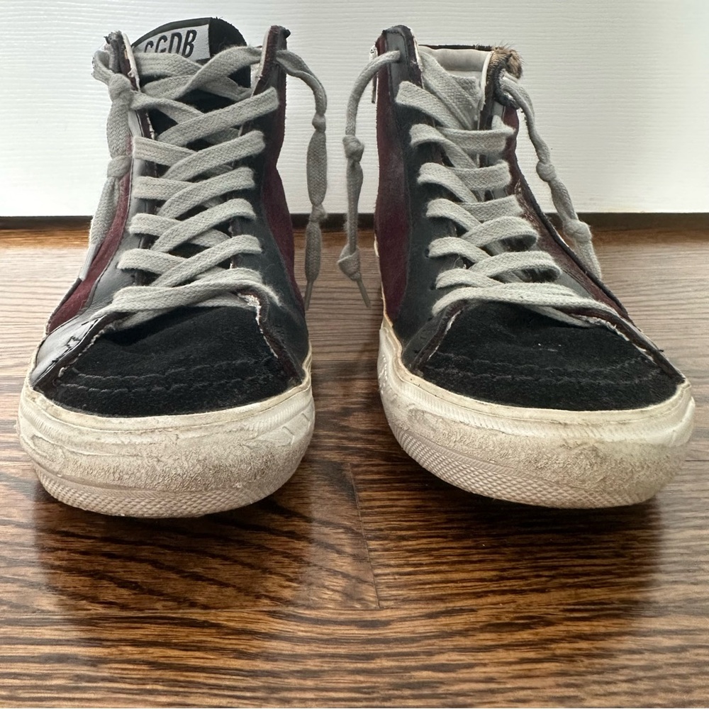 Golden Goose GGDB Slide Sneakers Snakeskin High Top Leopard Print Suede Sz 36 - Picture 5 of 16
